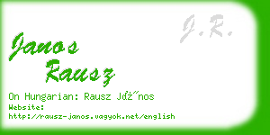 janos rausz business card